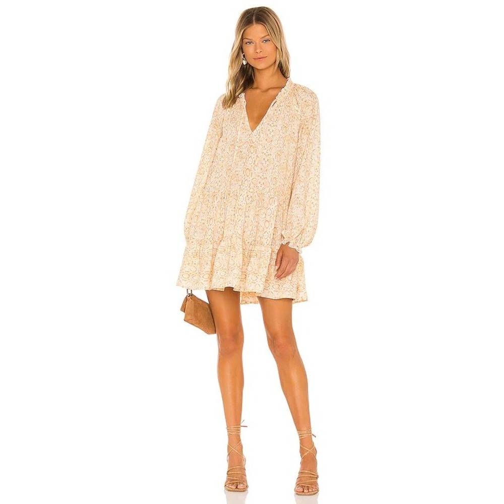 NWT Show Me Your Mumu Birdie Mini Dress XS Desert Snake Print Tiered Boho